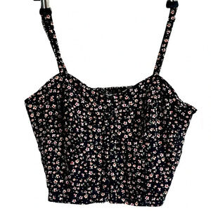 Aeropostale Black Floral Corset Crop Top size XS juniors